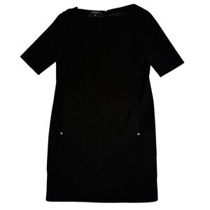 Lafayette 148 New York Dress Womens 4 Black Wool Classic Career Cocktail LBD